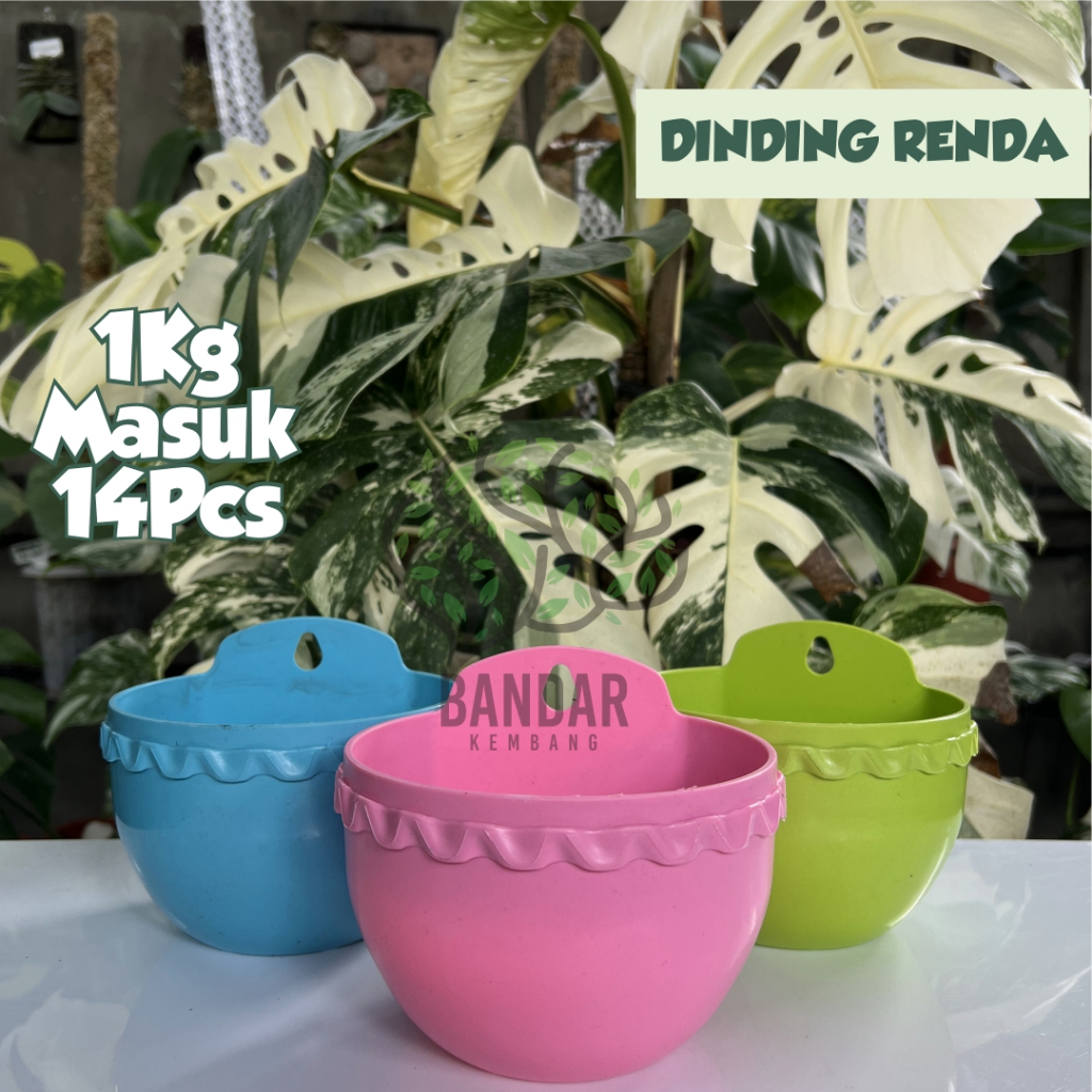 Dinding Renda Pot Dinding Tempel Bunga Hias Pot Bunga Tanaman Hias Tempel Pot Dinding Warna Warni