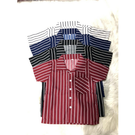 Kemeja Anak Laki-Laki terbaru Strip Salur Premium distro Usia 1-10th