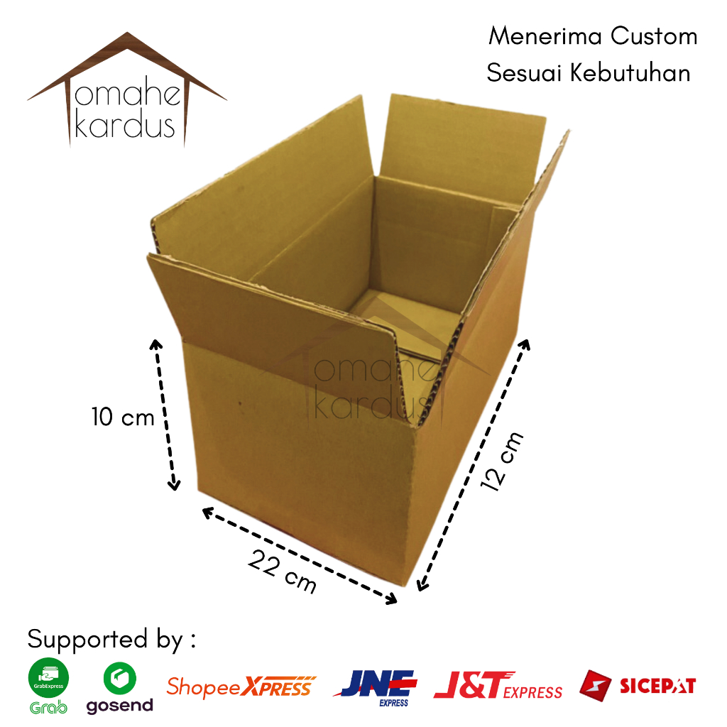 

kardus box polos baru uk 22x12x10 cm