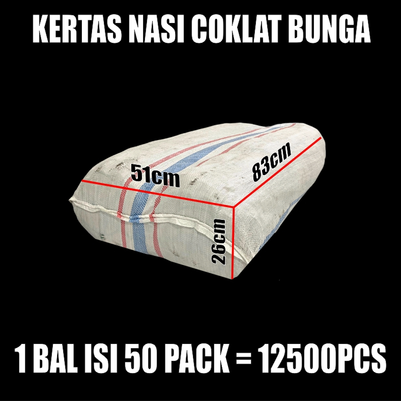 Kertas Nasi Coklat Bunga Bulat Kembang Bungkus Alas Piring Per Ball Murah