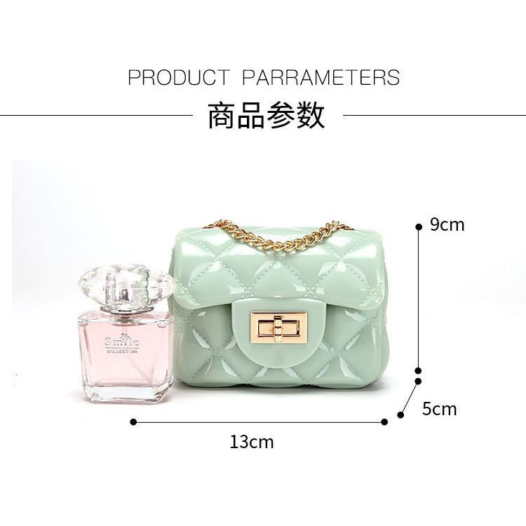 ASIN829 Tas Rantai Mini Wanita Tas Slip Fashion Wanita Tas Jelly Lucu T61 Travel Shopping Fashion Tas Bahu Wanita