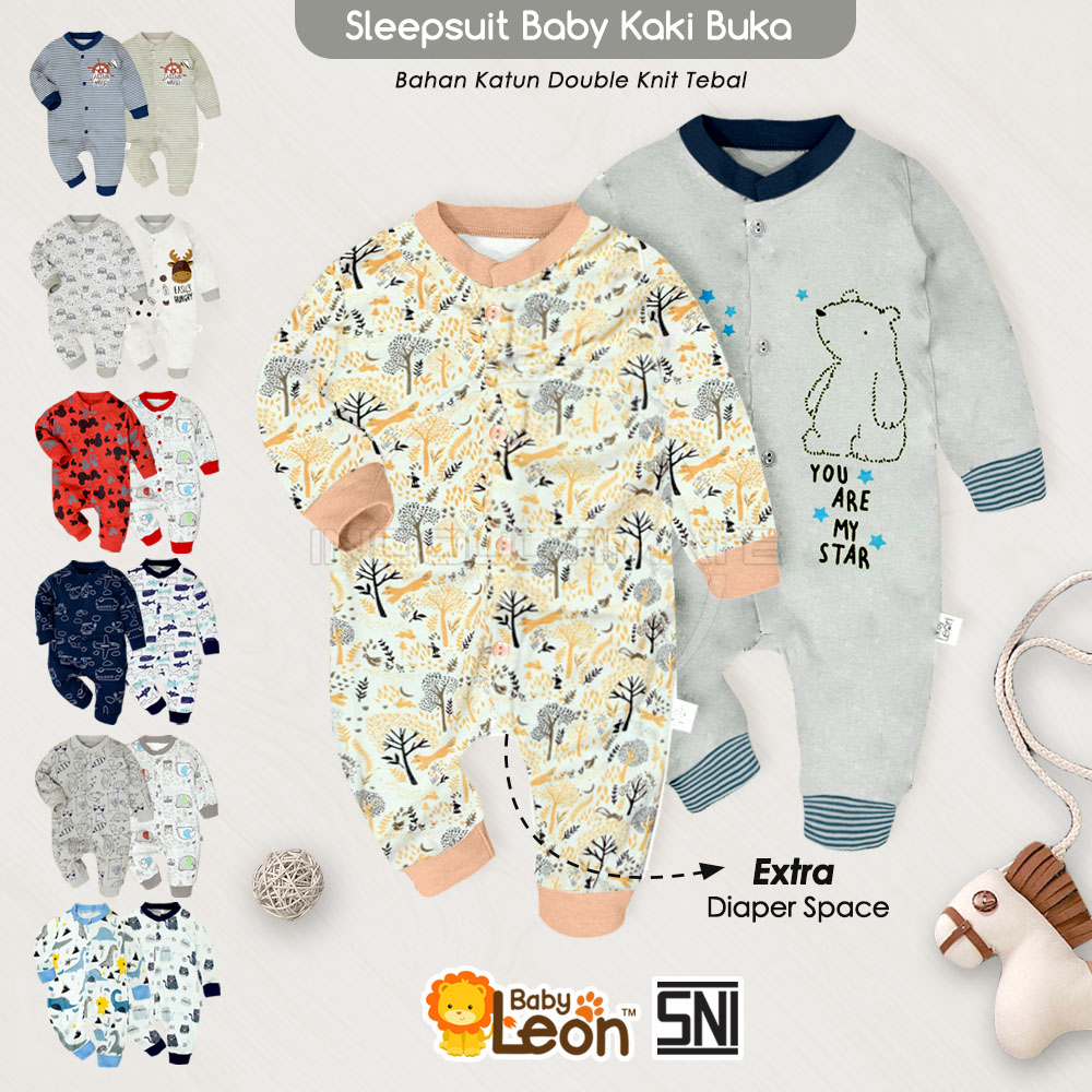 Diskon 7.7 SNI Jumpsuit Panjang Kaki Buka COTTON Jumper Bayi Baju Tidur Bayi Anak BC-071 Piyama Bayi Sleepsuit Baby Newborn