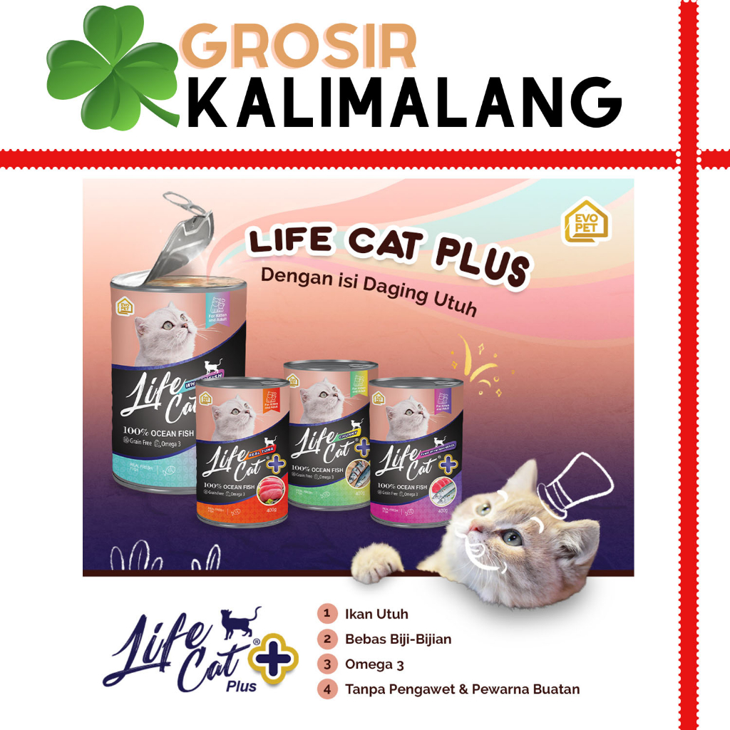 Life Cat Plus All Varian 400gr (Grab/gosend)