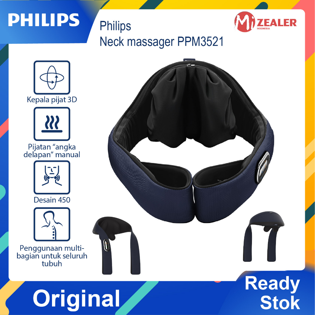 Philips massage Neck Pijat 6 massage particles/Heating function/Wireless 110 minutes PPM3521