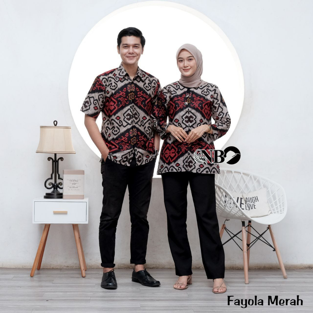 Baju Batik Couple Mawar M L XL XXL Atasan Baju Batik Pria Wanita