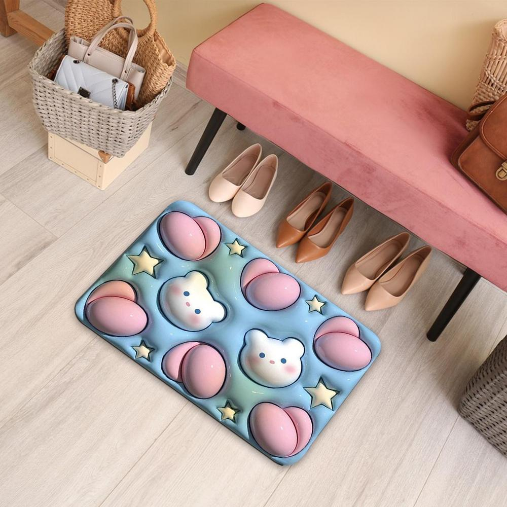 Keset Kaki Dapur 3D Karakter Keset Lantai Anti Slip Motif Lucu Keset Lantai Nyerap Air