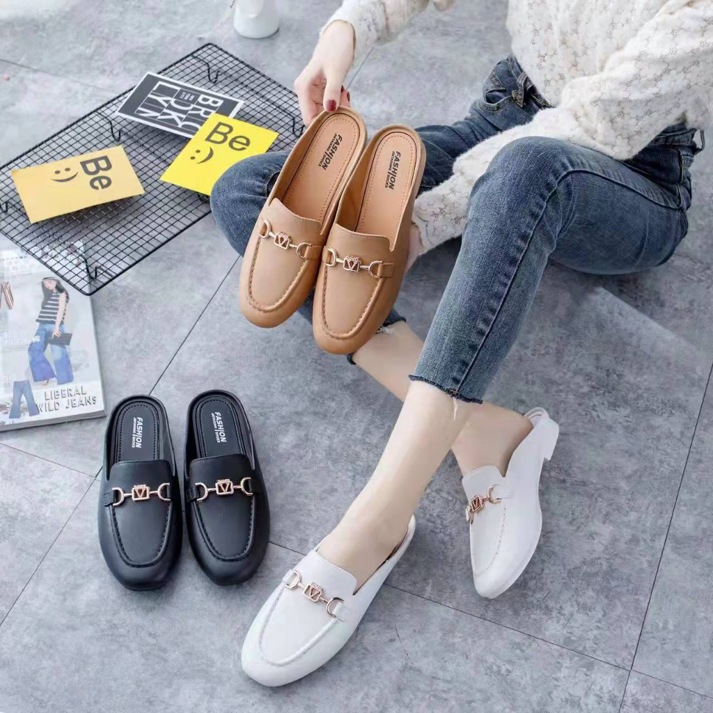 AND / COD / Sandal Slip On Wanita Import Sendal Jalan Cewek Slippers Wanita Kasual Sandal Slop Anak Perempuan Kekinian SPT-39 SPT-68