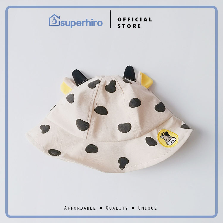 Topi Bucket Anak Bayi Cow Sapi Lucu Musim Semi Panas Summer Hat Cap