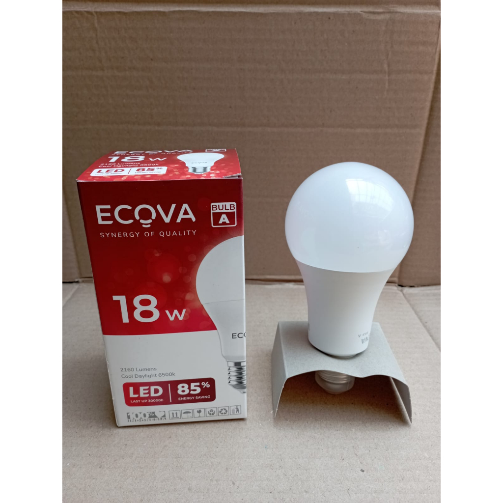 LAMPU BOHLAM ECOVA BULB A 21 WATT LED HEMAT ENERGI 21W 18W 15W 9W 3W WATT LAMPU RUMAH MURAH