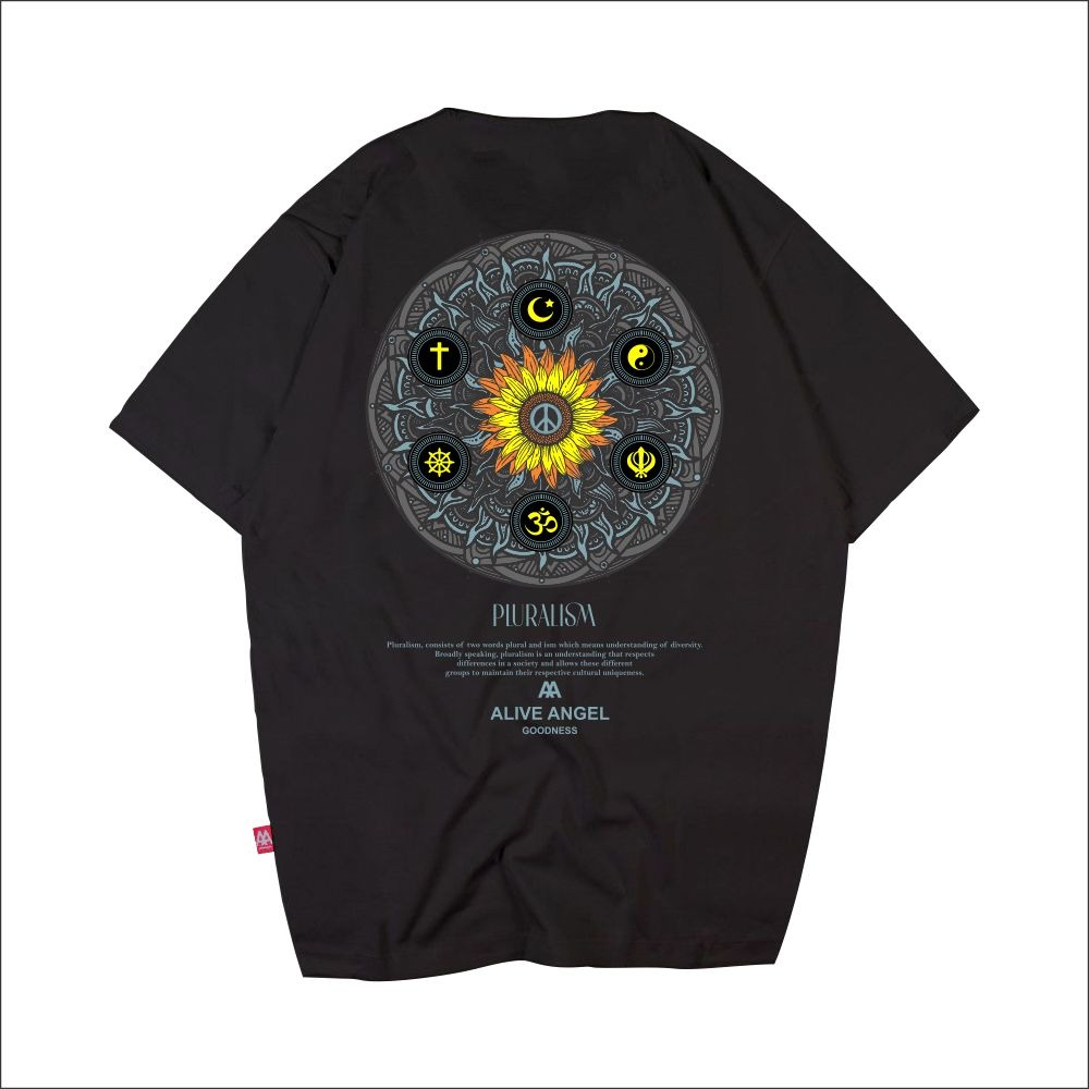 Kaos Distro Peace Pluralisme / Unisex / T-shirt Pria & Wanita / Perdamaian / Black Tee / Tees / Baju