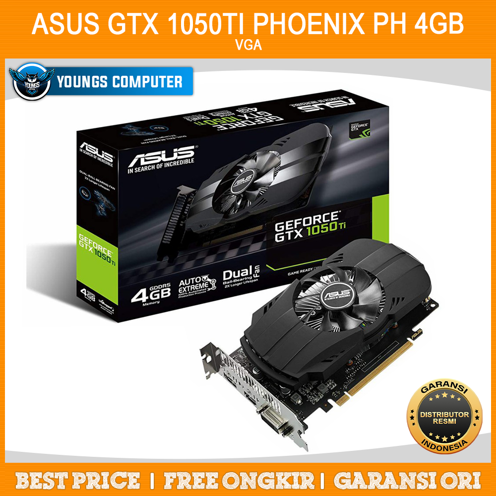 VGA CARD NVIDIA ASUS GTX 1050TI PHOENIX PH 4GB DDR5