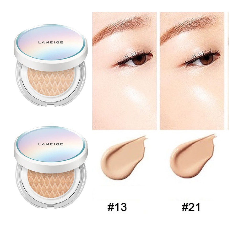 LANEIGE BB Cushion Whitening SPF 50+PA+++BB Foundation Makeup(Refill/Case + Isi+Puff) No.13 | No.21 (Complete)