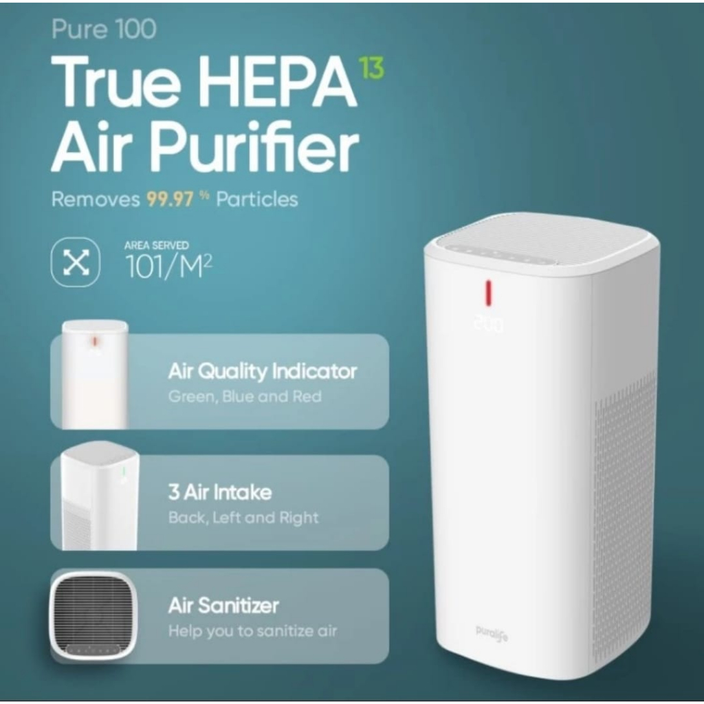 Puralife Pure 100 Air Purifier HEPA 13 Pure100