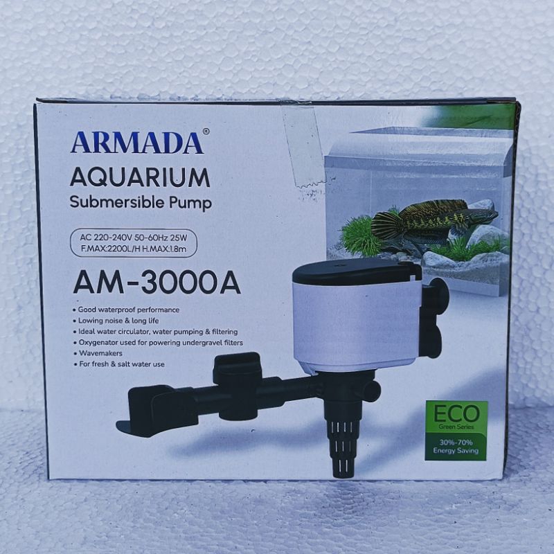 Mesin pompa power head ph ARMADA AM 3000 A filter celup aquarium waterpump water pump low watt