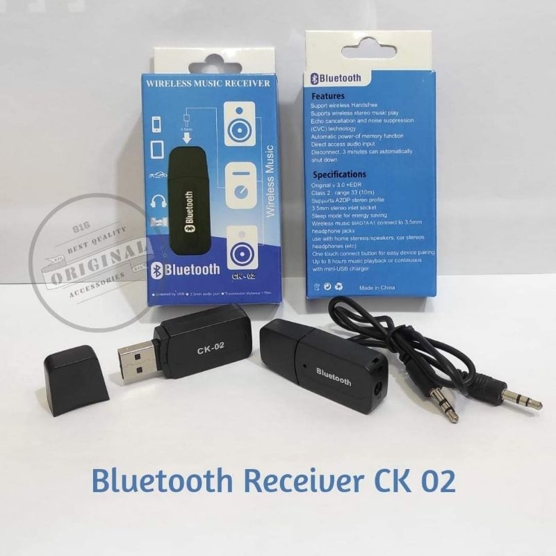 USB BLUETOOTH RECEIVER CK-02 ADAPTER MUSIC + CALL AUDIO RECEIVER PLUG &amp; PLAY