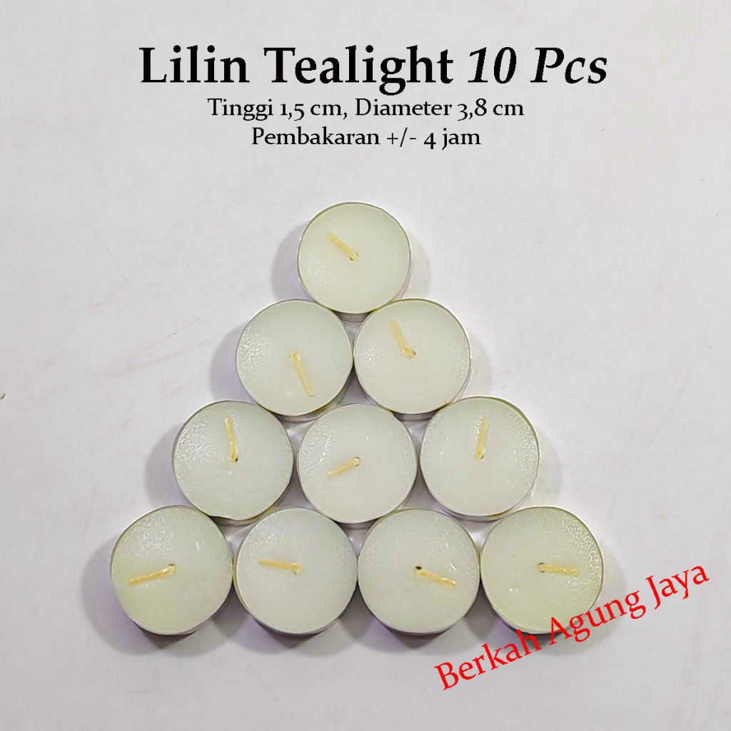 Lilin Tealight / Lilin Aromaterapi / Lilin Kaleng Isi 10 Pcs