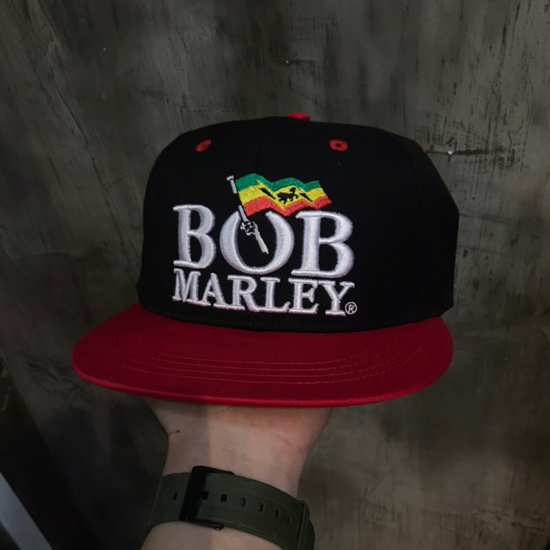 Topi Snapback Cap Band New Original BOB MARLEY Logo