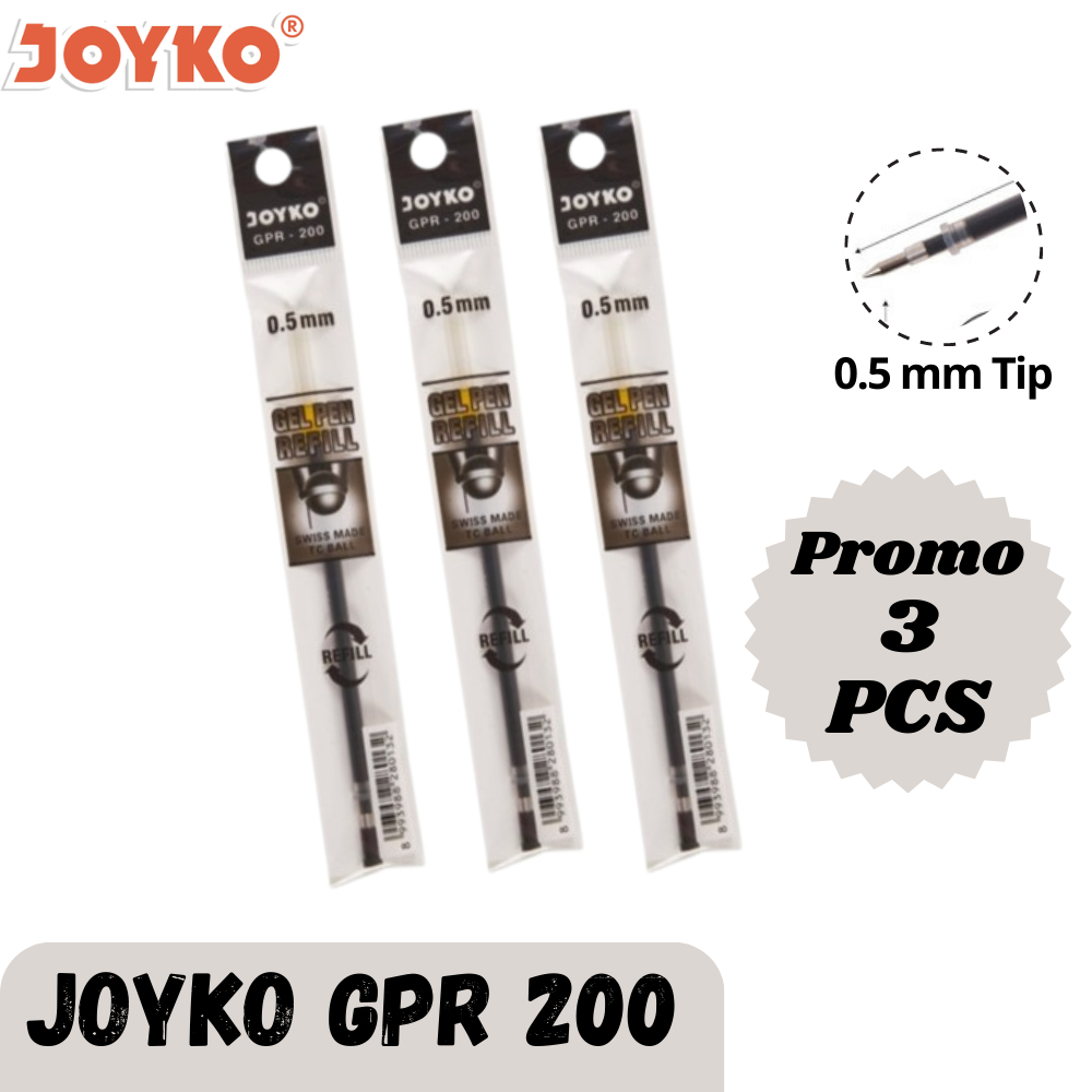 

(3 PCS) REFILL ISI PULPEN GEL / REFILL PULPEN MEJA JOYKO GPR 200 0.5 mm