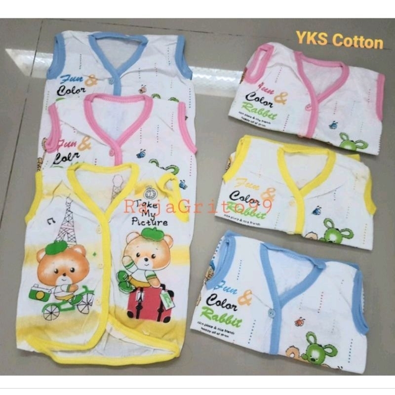 Baju Bayi Tanpa Lengan KATUN / Atasan Bayi YKS Newborn