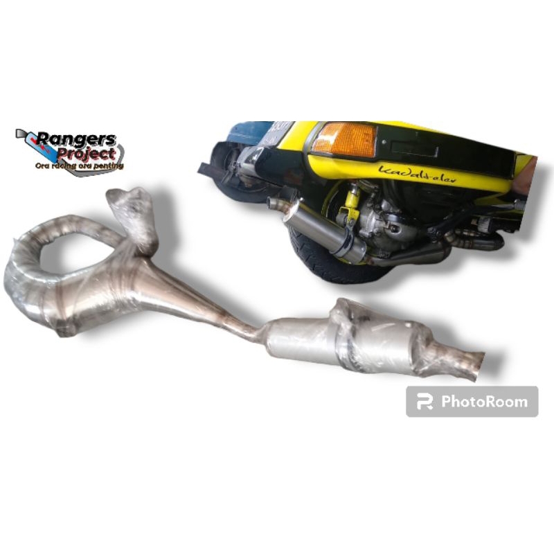 knalpot Vespa racing buang kanan full stainles