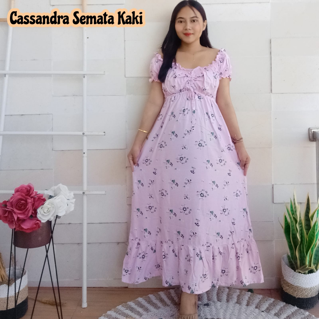 DRESS CASSANDRA SEMATA KAKI MOTIF LD 120 NEW ARRIVAL