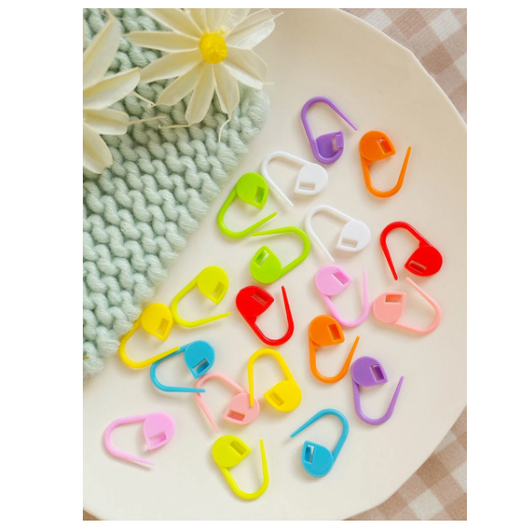 isi 50 PC Peniti Hijab Rainbow Bahan Plastik Pin Jilbab Warna Warni  Peniti Rajut Penanda Rajutan Locking Stitch Marker Peniti Labu