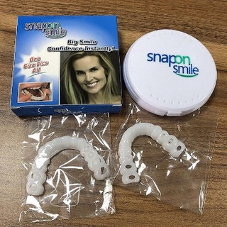 Snap On Smile  ORIGINAL sepasang / silikon 1 set atas bawah snap on Gigi Palsu Snapon Smile 1 Set