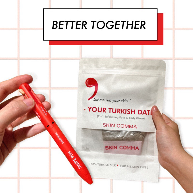 Skin Comma Better Together Set (Swipe Pen 5in1 Makeup Pen &amp; Turkish Date Glove)