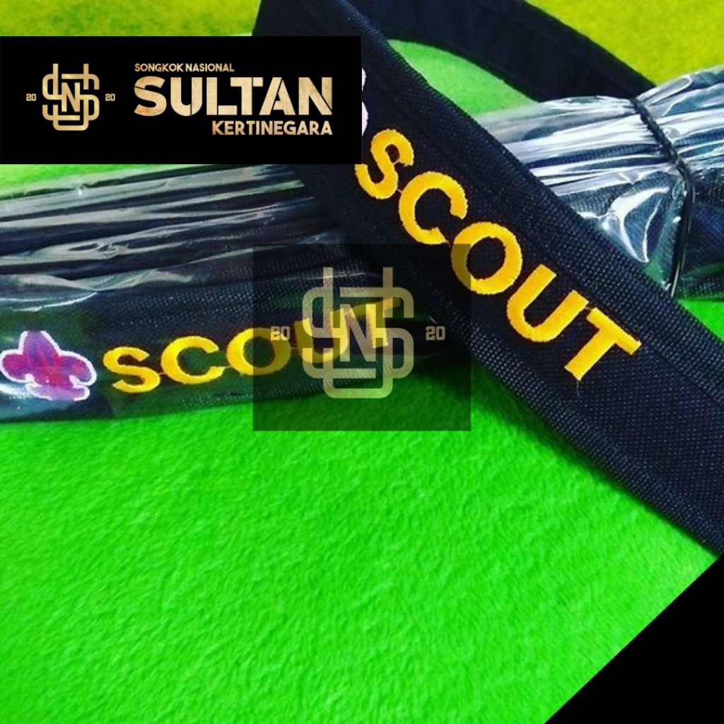 IKAT PINGGANG SABUK PRAMUKA BORDIR SCOUT Perekat Warna Hitam Ikat Pinggang Kegiatan Lapangan Dewan Pembina