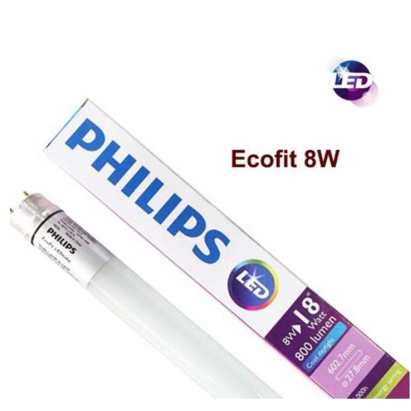 PHILIPS T8 LED TUBE ECOFIT 8W, Philips Led Tube 600 MM 8 WATT