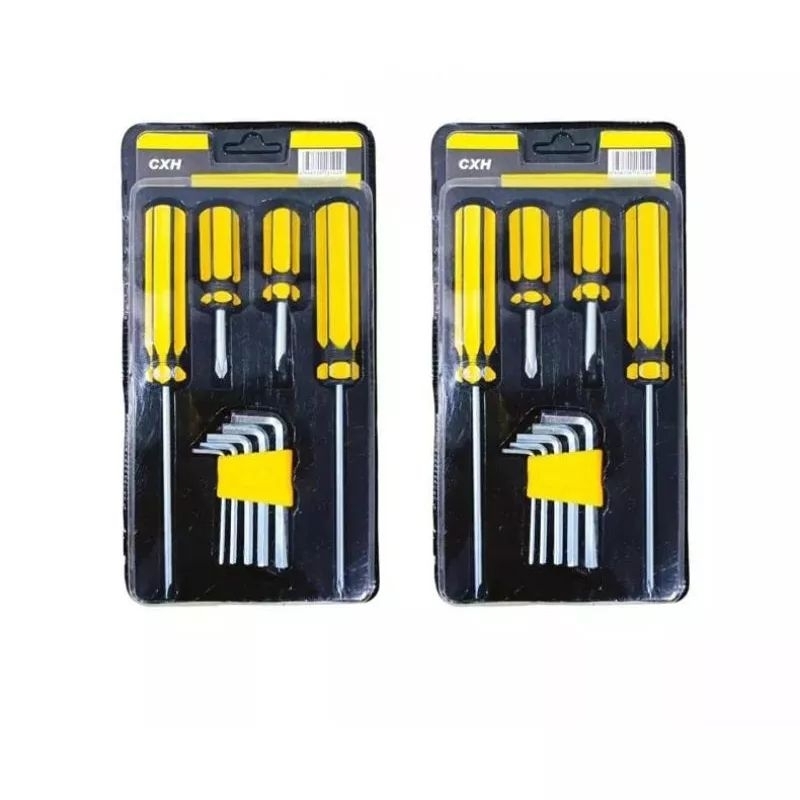Paket obeng Set Kunci isi 9 Pcs Obeng+Kunci L
