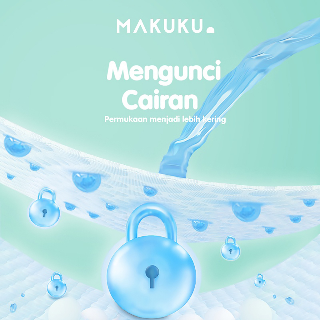 MAKUKU SAP Diapers Comfort Fit Tipe Perekat Celana NB-32 / S-30 / M-28 / L-26 / XL- 24 / XXL- 22 Popok Bayi