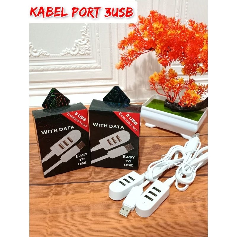 USB 3PORT KABEL DATA PANJANG  3USB 2.4A