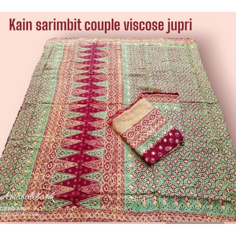 Kain batik sarimbit couple bahan viscose semi sutra Jupri sembagian ibu dan bapak