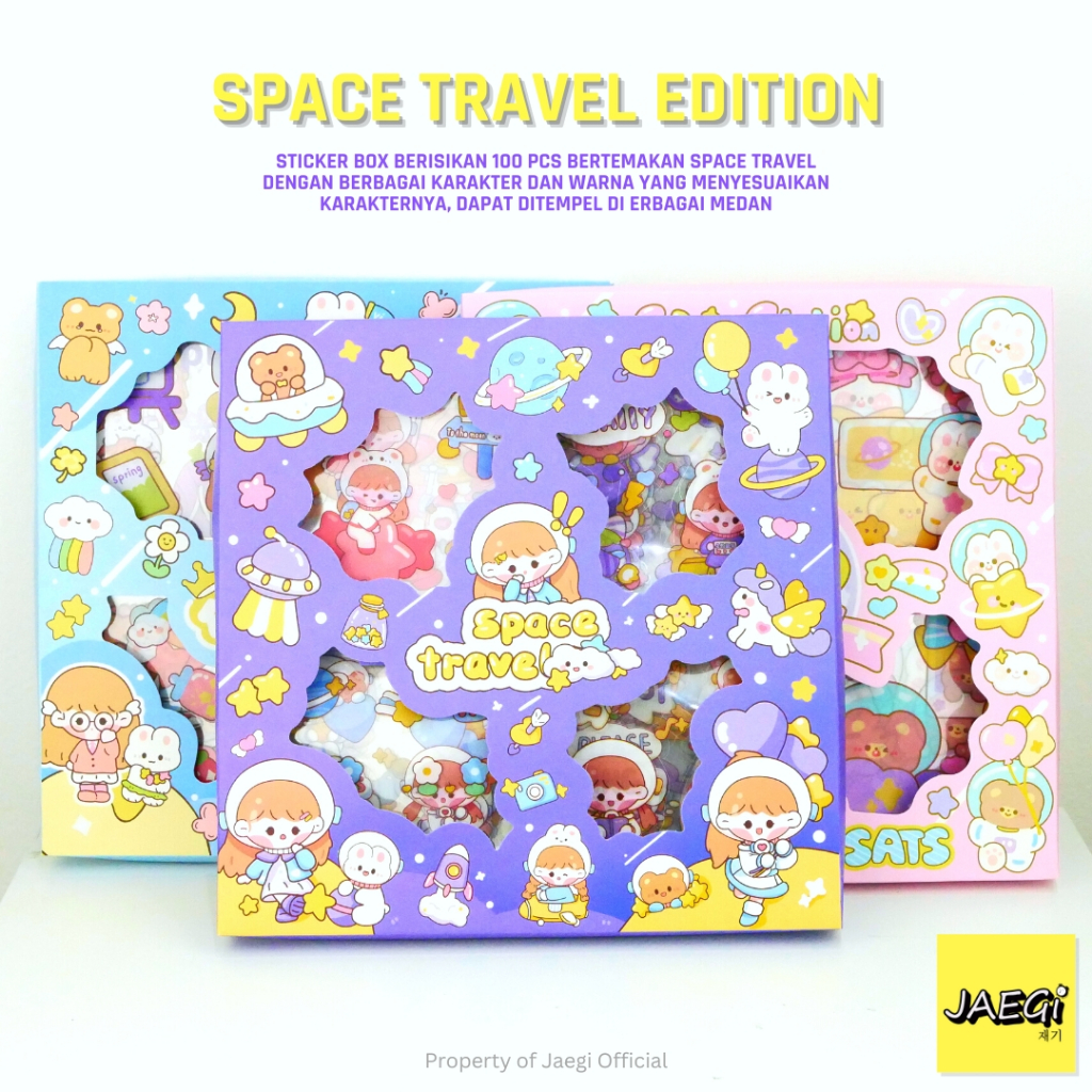 

JAEGi - Aesthetic Book Sticker Karakter Space Travel Girl Edition 100 Lembar