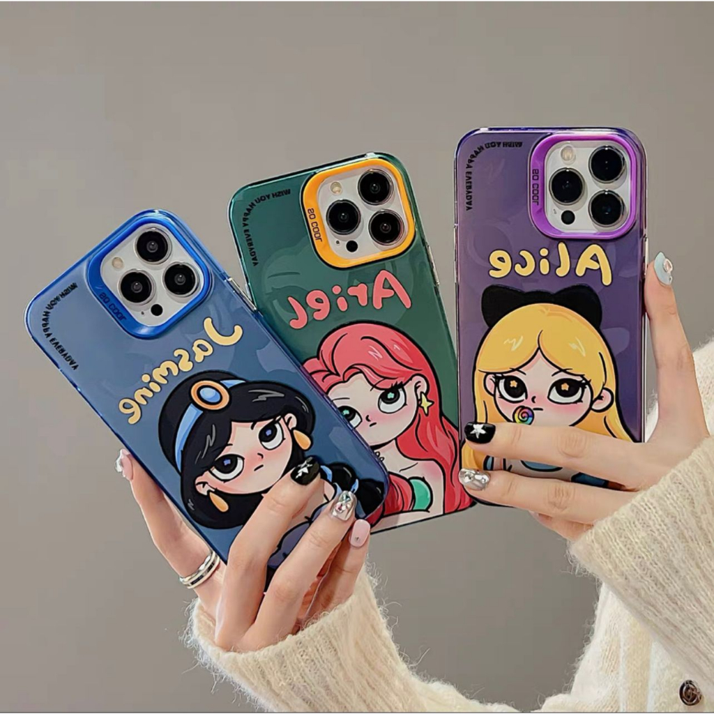 NEW PRINCESS CASE !!  SUPER FUNNY FACE PRINCESS ARIEL ALICE JASMINE IP 14 PROMAX 14 PRO 14 13 PROMAX 13 PRO 13 12 PROMAX 12 PRO 12  11 SOFTCASE