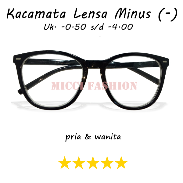 TERBARU Kaamata Lensa Minus (-) Degan Model Bentuk Oval Tersedia Ukuran -0.50 s/d -4.00 Warna Frame Hitam Fashionable Ringan Saat dipakai NOCASE