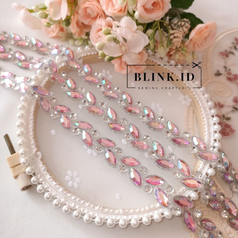 ❤BLINK.ID❤40CM RENDA MUTIARA PAYET /RENDA KRISTAL PAYET