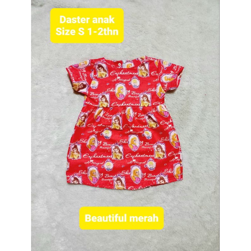 Daster anak. Dres anak. Size S 1-2thn. motif karakter. grosir dan ecer.