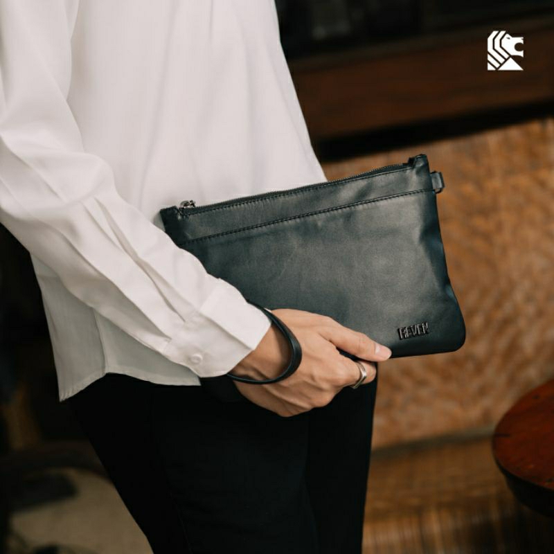 REVEN LEATHER- Handbag clutch pria kulit sapi asli REVEN ADAM, tas selempang pria kulit