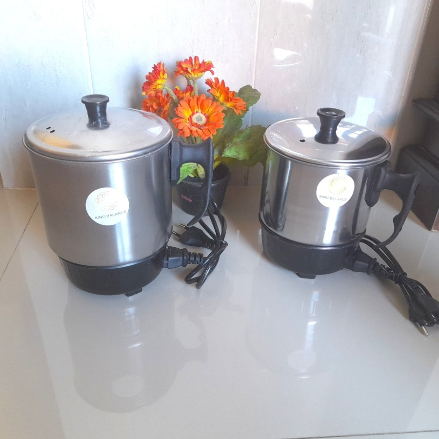 Teko Mug Pemanas Air Mini Listrik Electric Heating Cup Stainless