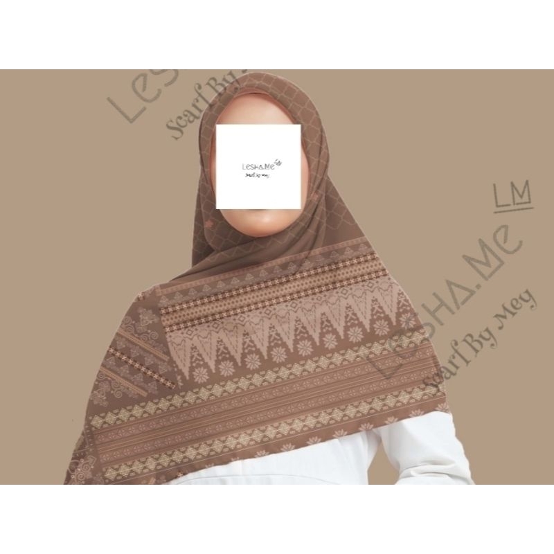 Lesha.Me - (Part 1) Hijab segiempat printing sublim TRYSPAN ULTRAFINE jumbo syar'i 140x140 finishing
