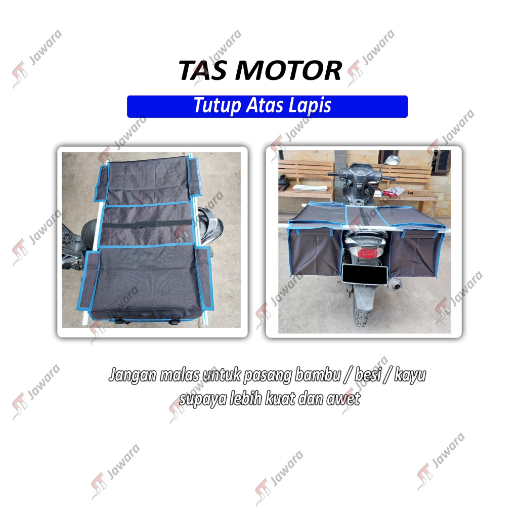 Jawara Tas Kurir Motor Anti Air Bahan JALA Lapis Terpal Ukuran Jumbo