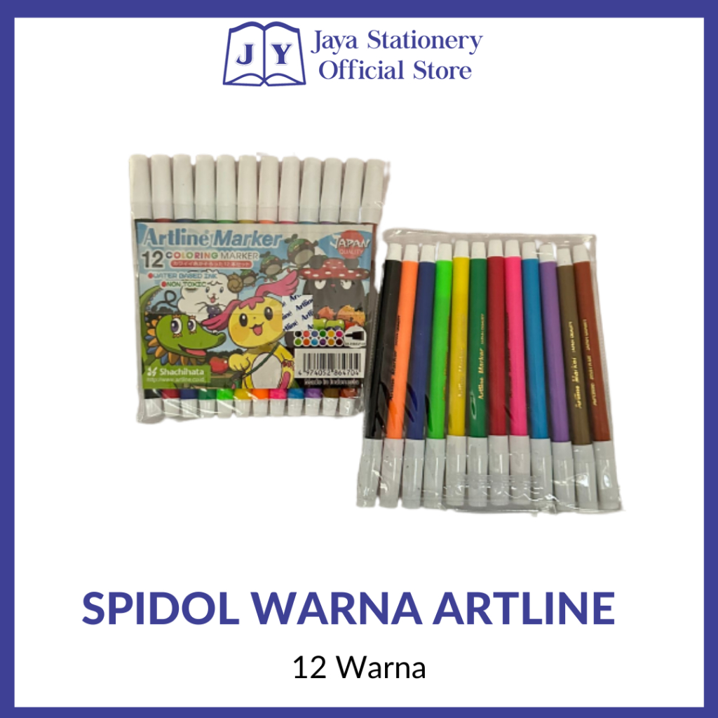 

Spidol 12 warna merk Artline