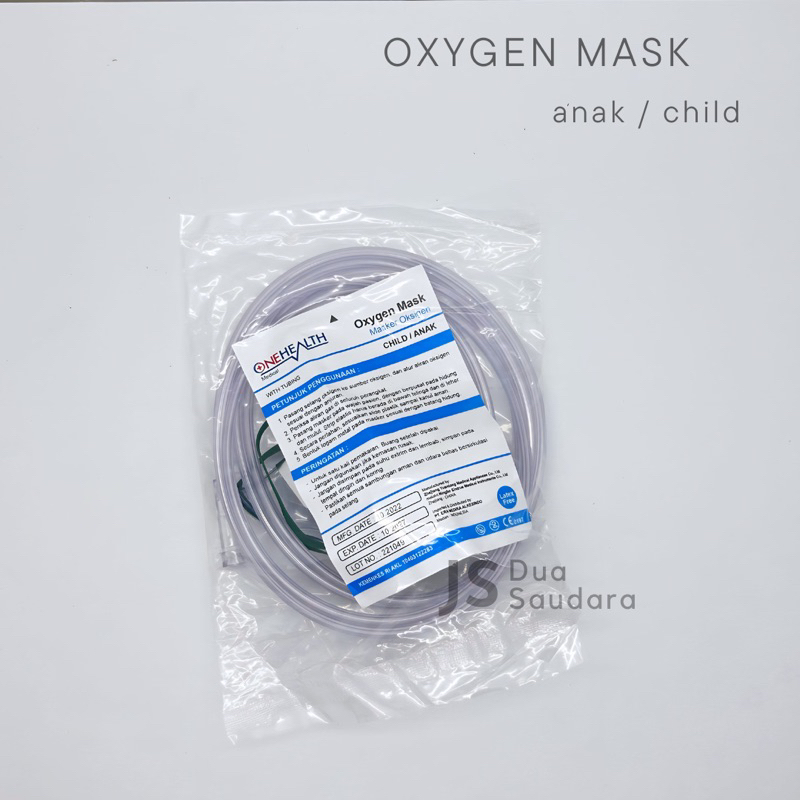 oxygen mask anak / masker pksigen anak / simple oxygen mask / masker oksigen onehealth / masker O2