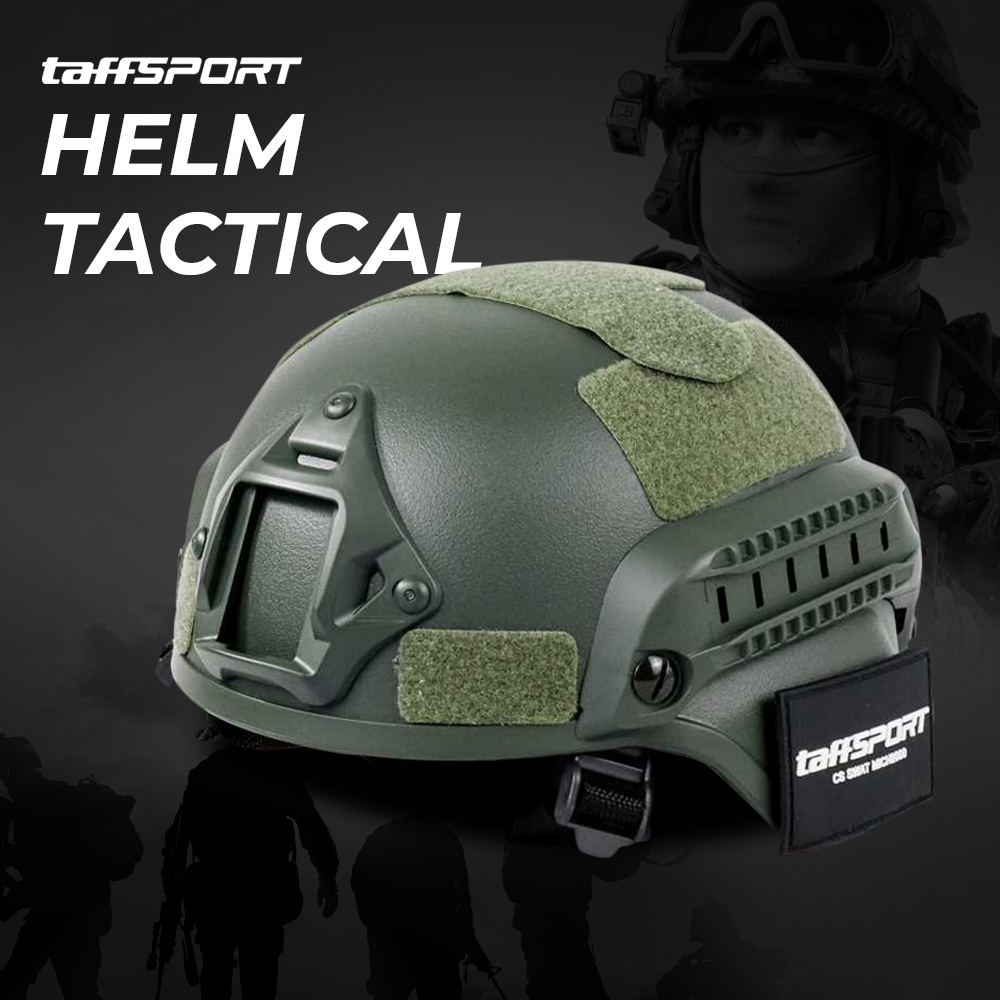 TaffSPORT Helm Tactical Airsoft Gun Paintball CS SWAT - MICH2000 - Green