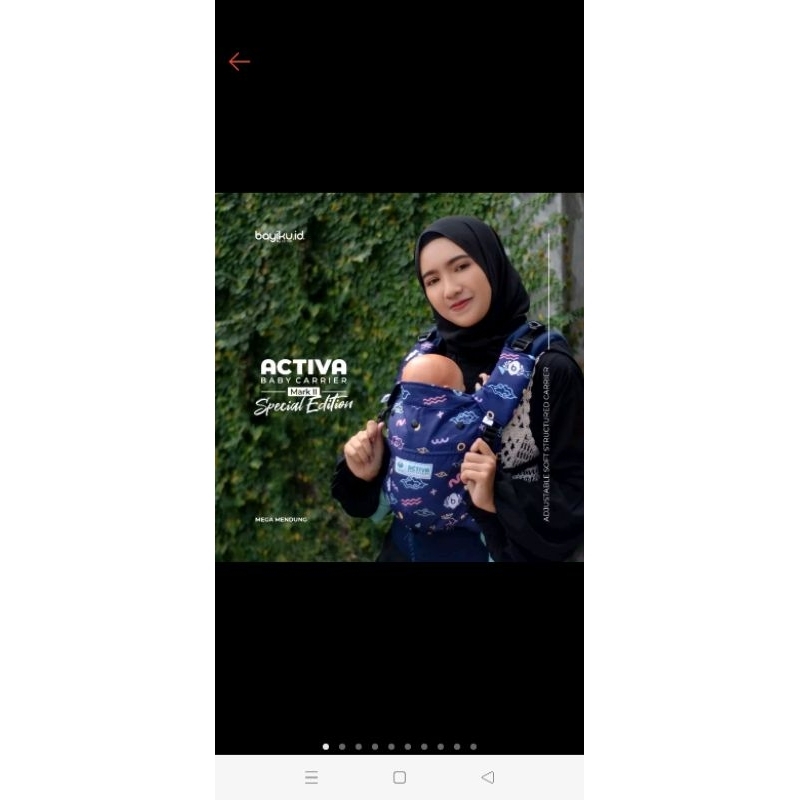 preloved activa baby carrier mega mendung