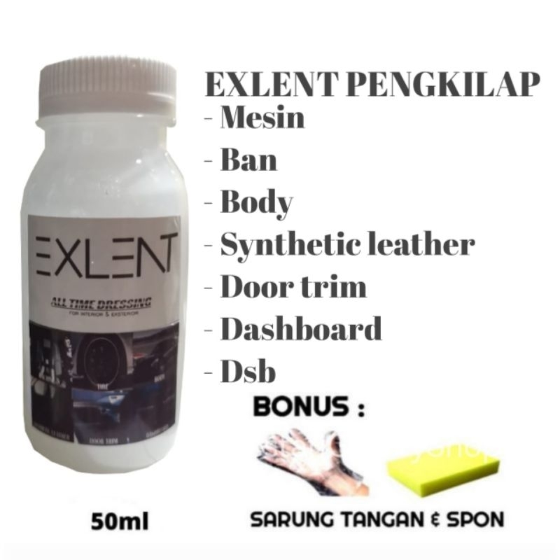 [Free BUSA] 50ML EXLENT PENGHITAM PENGKILAP DASHBOARD MOTOR MOBIL  ALL TIME DRESSING