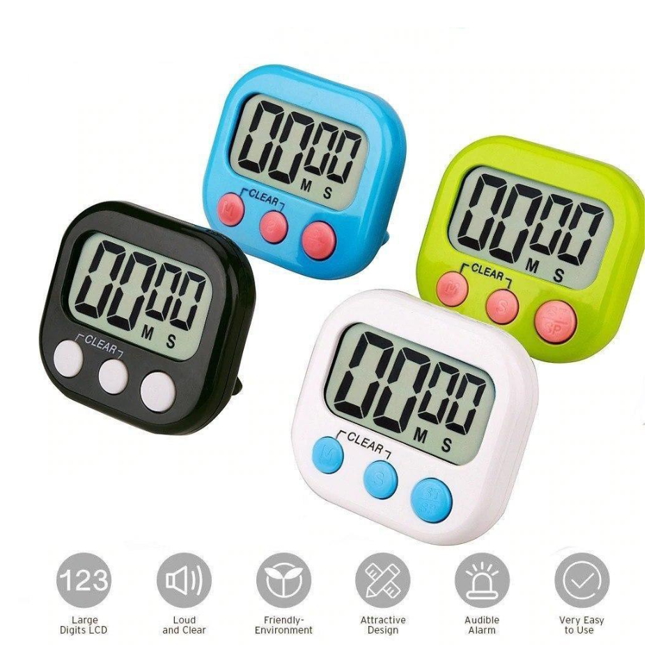 Digital Kitchen Timer Alarm Dapur Masak Clock Stopwatch Jam Digital