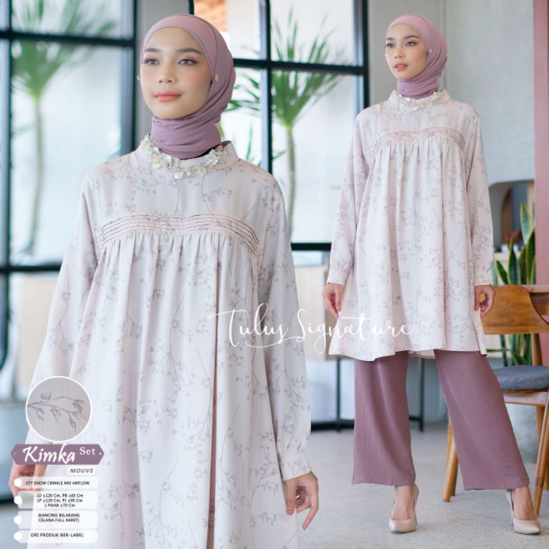 KIMKA SET BY TULUS SIGNATURE / ONESET WANITA MUSLIMAH / Setelan celana wanita LD 120